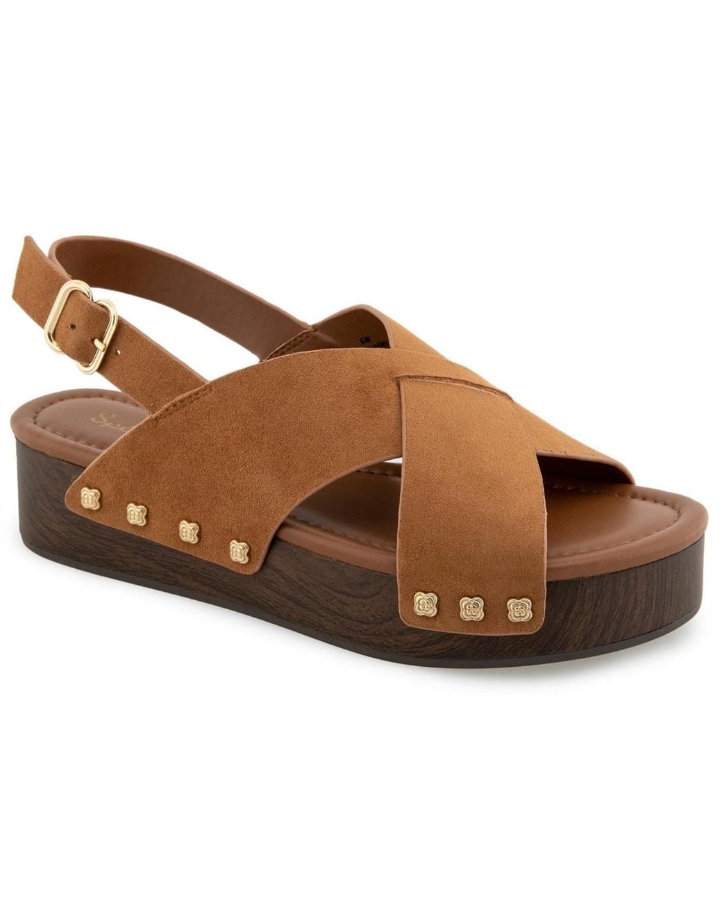 Splendid Brown Quadry Wood Flatform Sandal