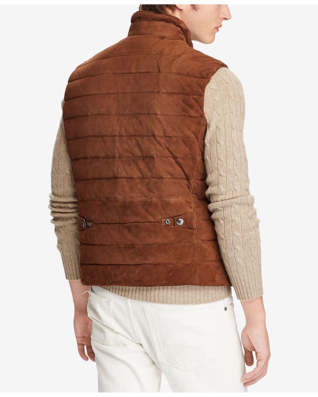 Mens suede outlet vest ralph lauren