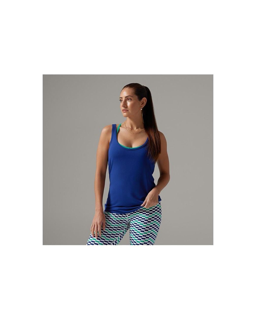 Tavi Blue Fitted Swoop Tank