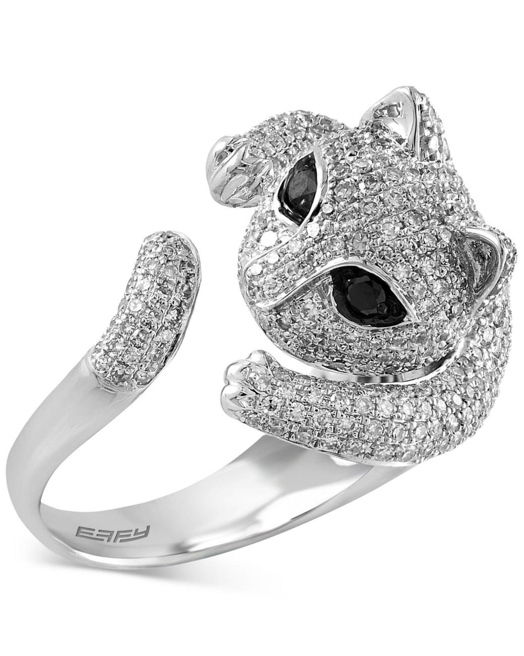 Effy Diamond Cat Ring 1 5 8 Ct. T.w. In 14k White Gold Lyst