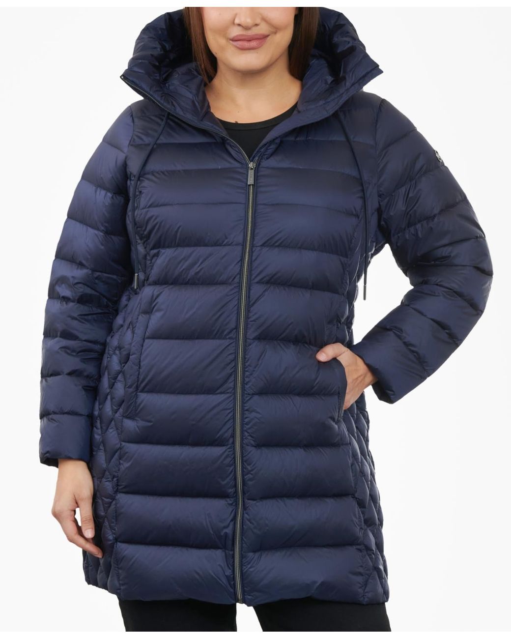 Michael Kors Plus Size Hooded Down Packable Puffer Coat Created