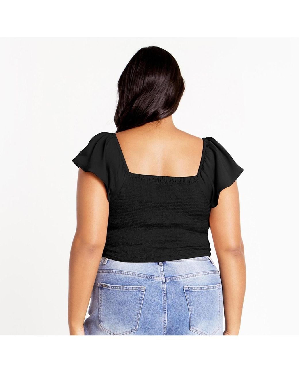 City Chic Black Mae Top