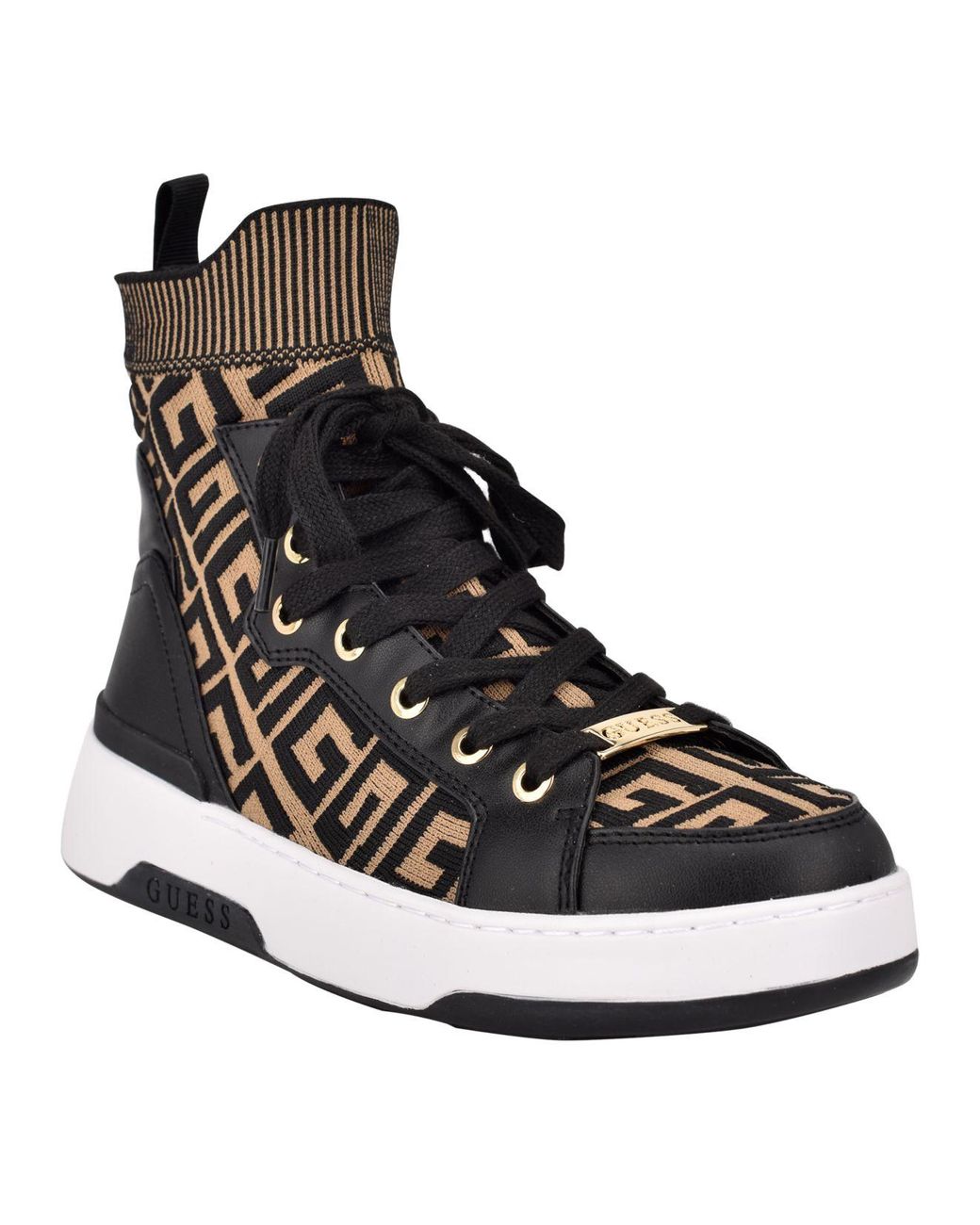 Guess Manney High Top Logo Sneaker in Black | Lyst