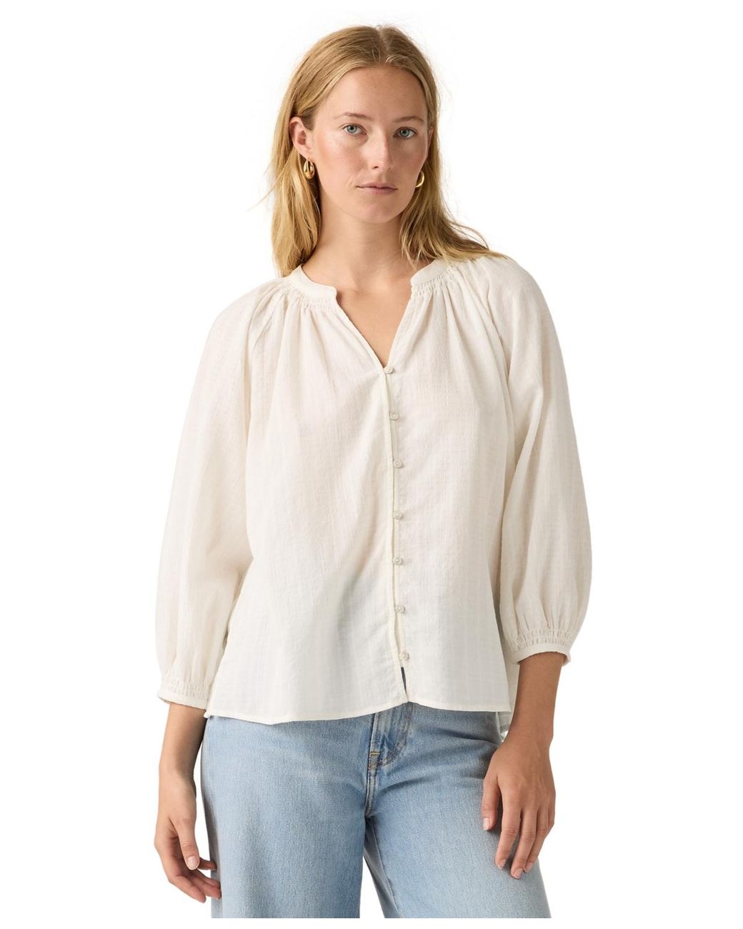 Levi's White Phoebe V-neck Top