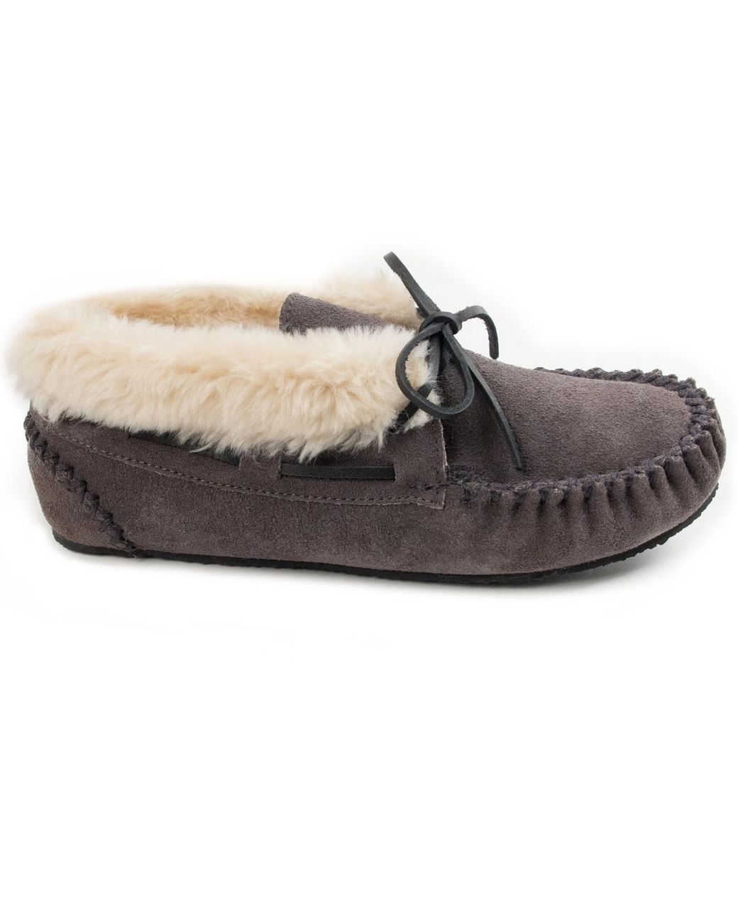 Minnetonka Gray Chrissy Suede Slipper Booties