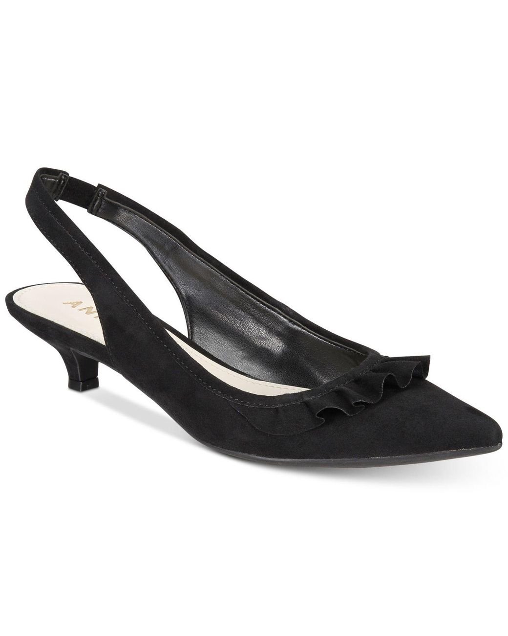 Anne Klein Elanore Kitten heel Slingback Pumps in Black Lyst