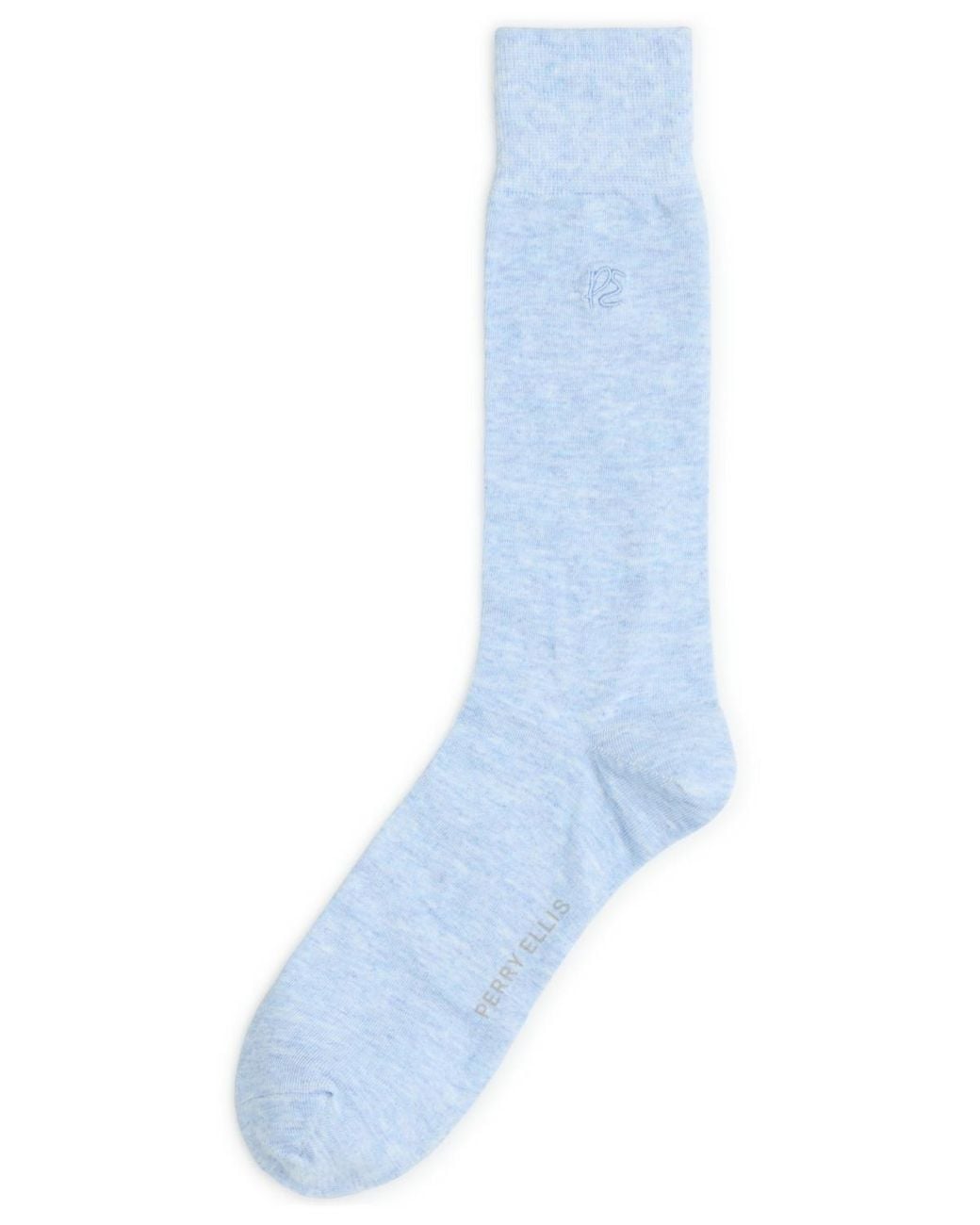 Perry Ellis Blue Heathered Patterned Socks for men