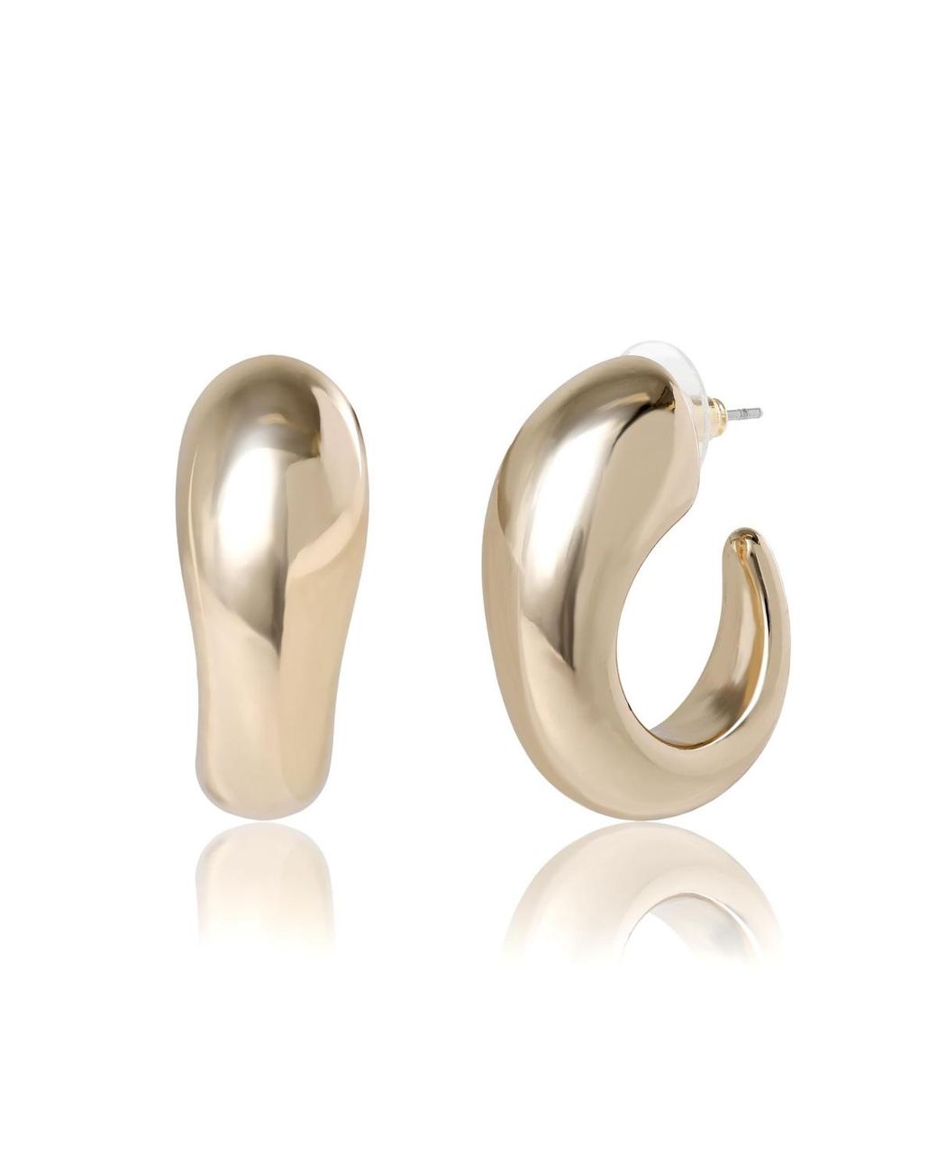 BCBGMAXAZRIA Metallic Sculpted -tone Hoop Earrings