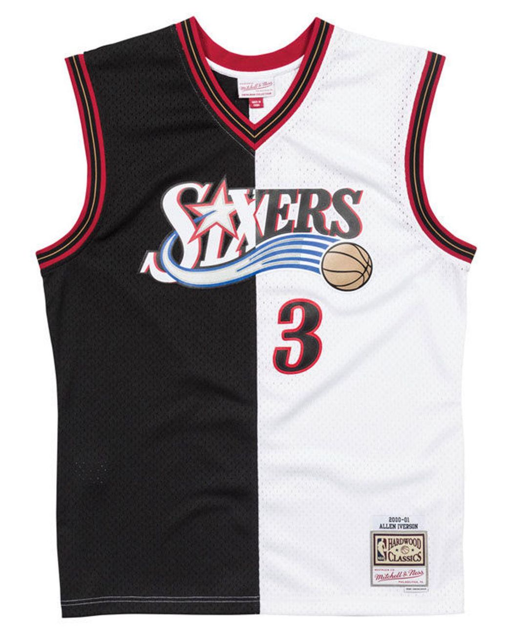 NBA_ Split Two Colors Basketball Jersey Allen Iverson Scottie