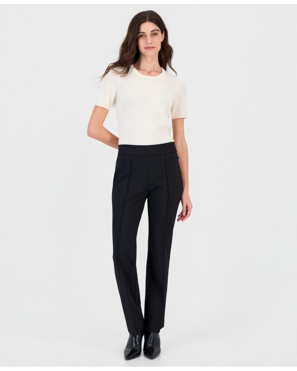 Kasper Blue Audrey Pull-on Bootcut Pants