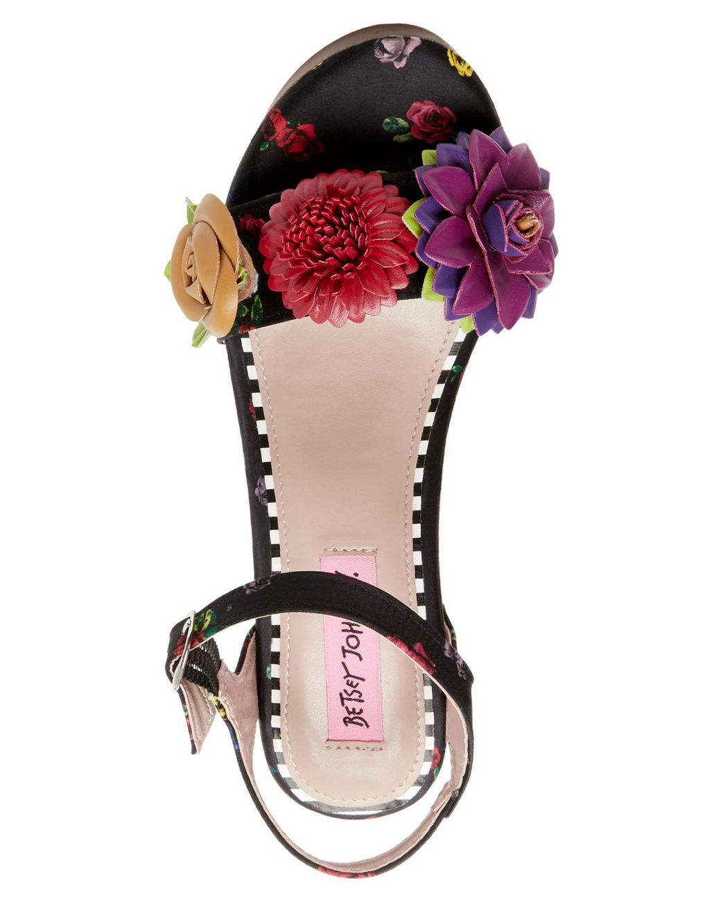 Betsey johnson rose sales flower wood clog sandals