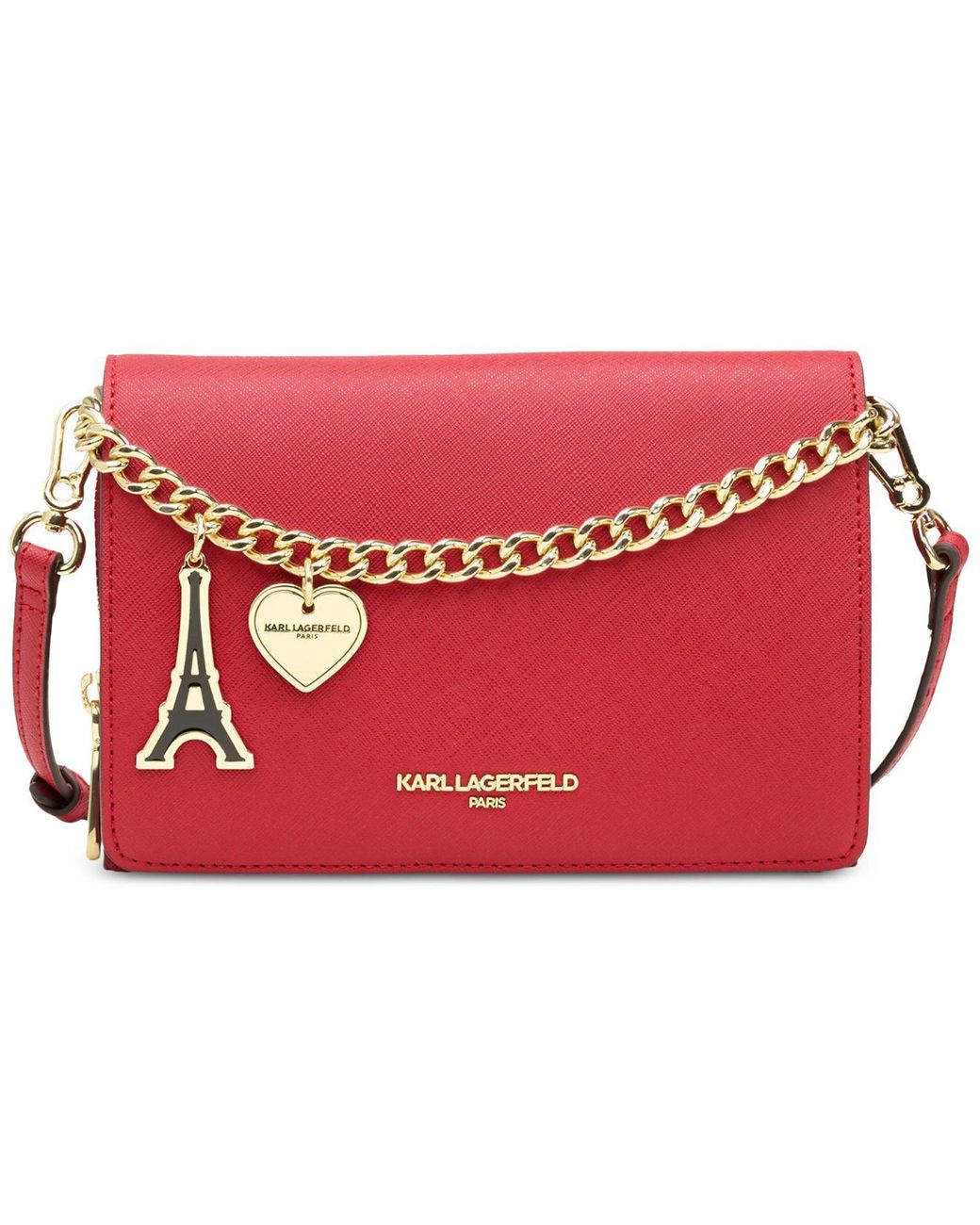 Karl Lagerfeld Gifting Faux Leather Crossbody in Red | Lyst