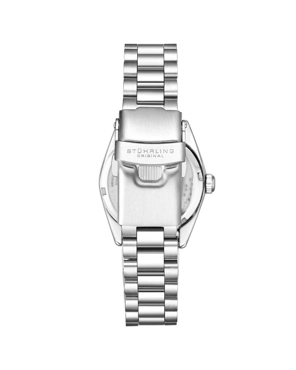 Stuhrling Blue Lineage 3936.1 S Quartz Watch 31mm Stainless Steel Silver Bracelet White Mother-of-pearl Dial Crystal Bezel