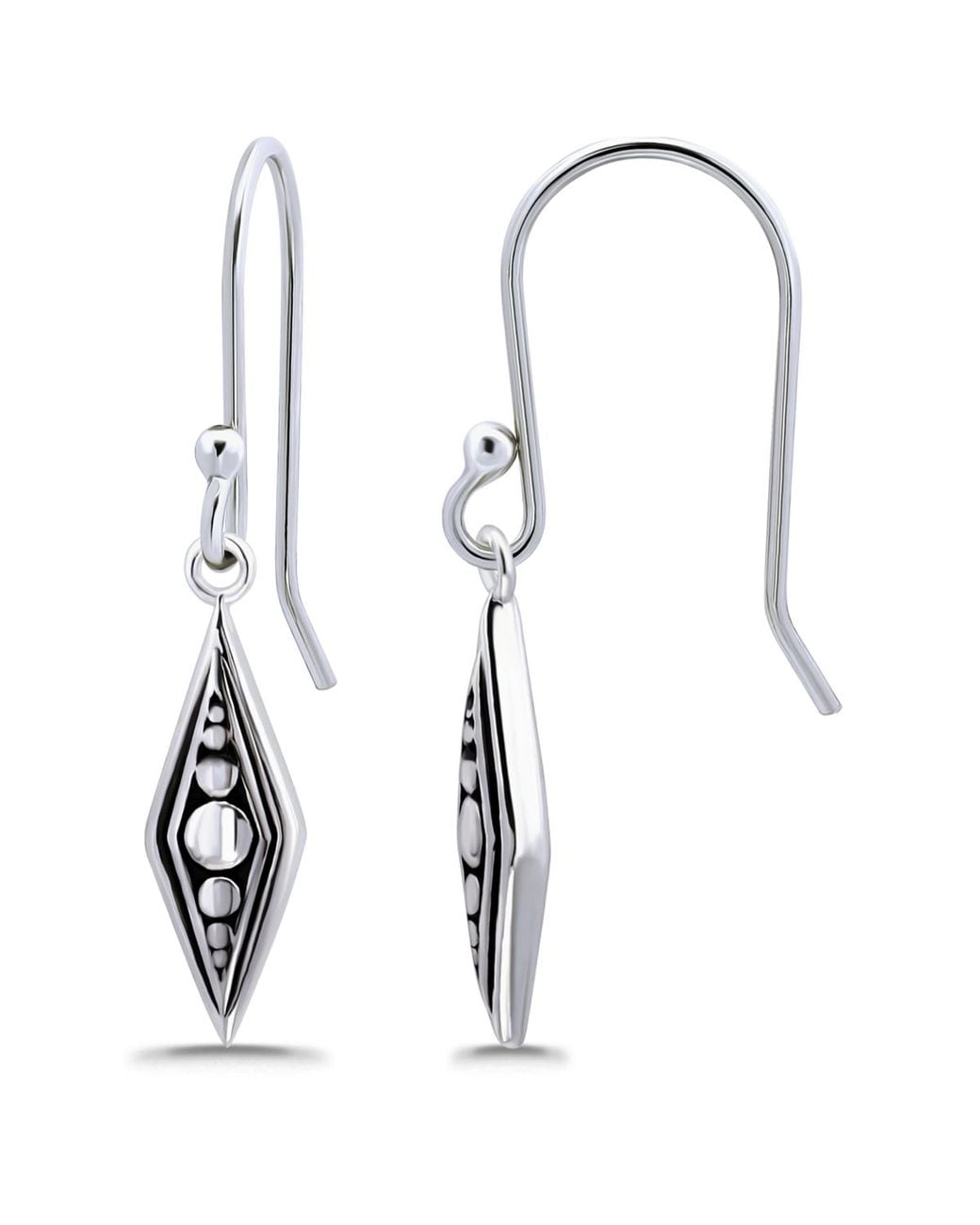 Macy's White Oxidized Diamond Shape Drop Earrings