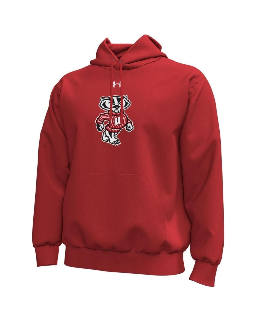 Under Armour Wisconsin Badgers Core Icon Fleece Pullover Hoodie in Red ...