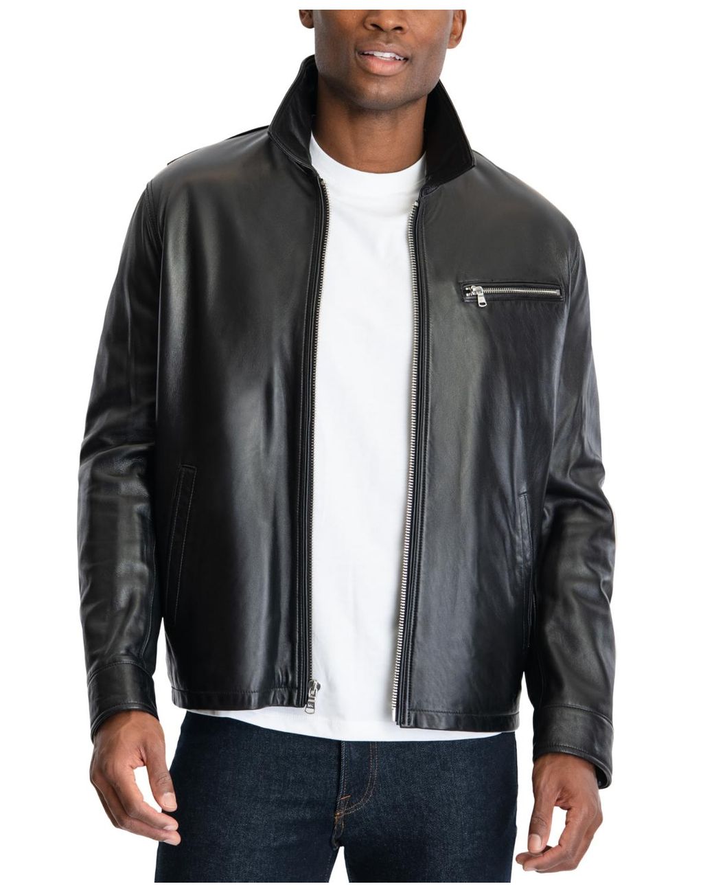 Michael Kors James Dean Leather Jacket, Created For Macy's in Black for Men  | Lyst