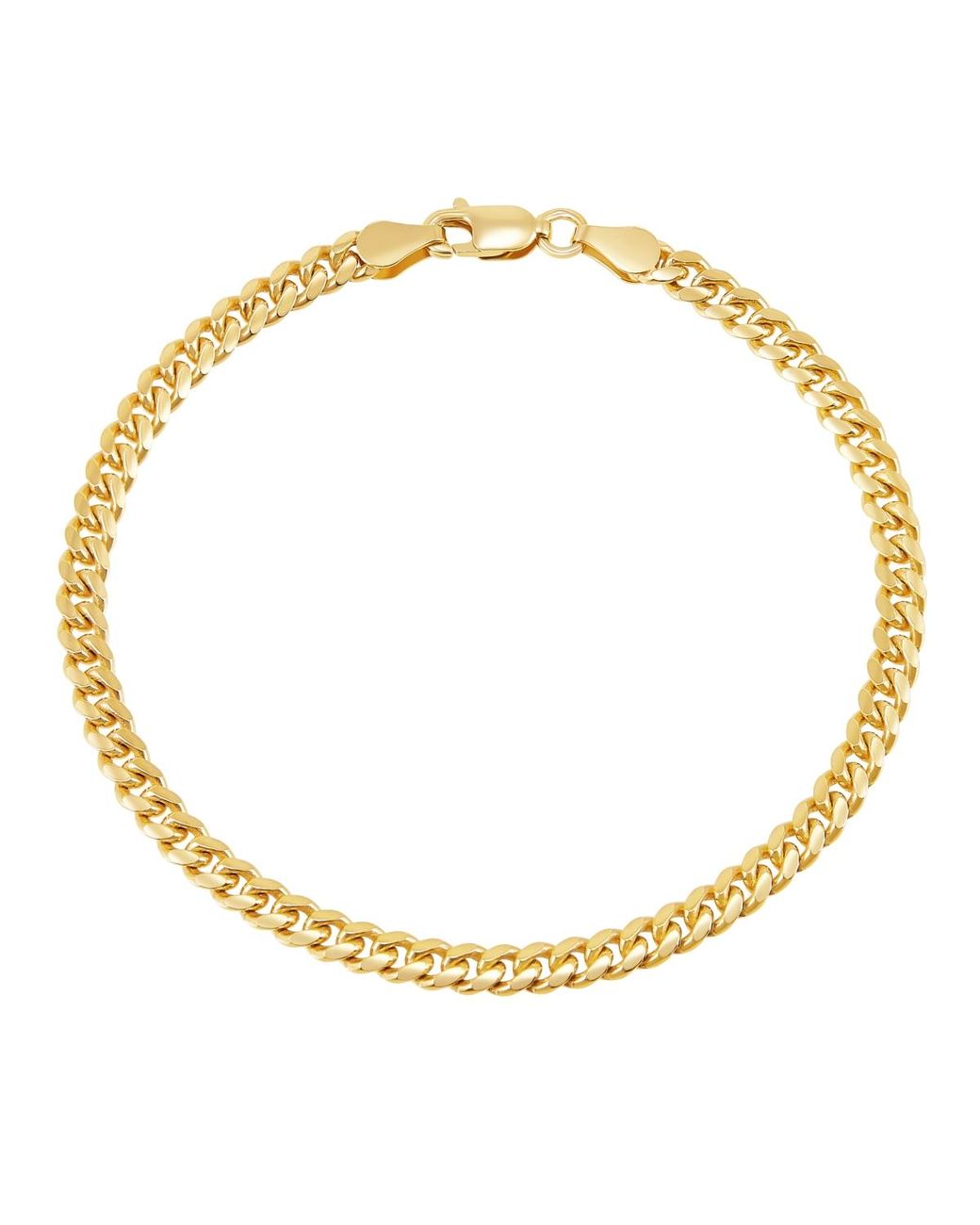 Italian Silver Metallic Solid Cuban Chain Bracelet for men