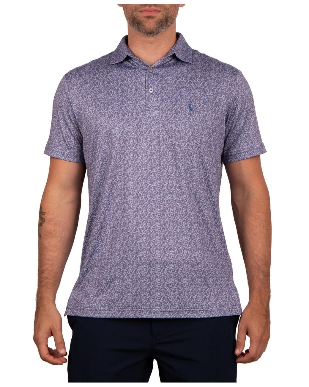 Tailorbyrd Blue Mini Ditsy Performance Polo for men