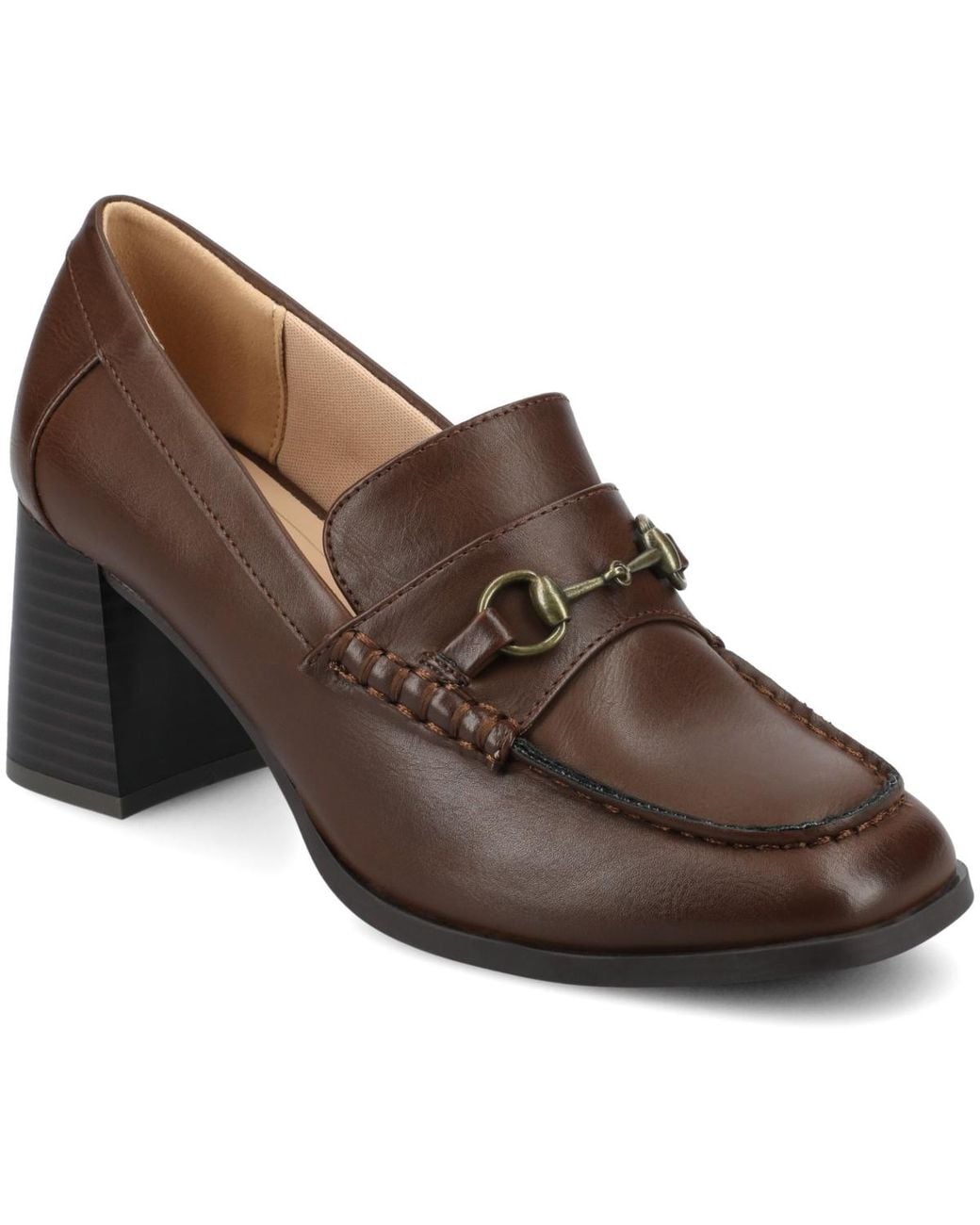 Journee Collection Brown Aisha Square Toe Pumps