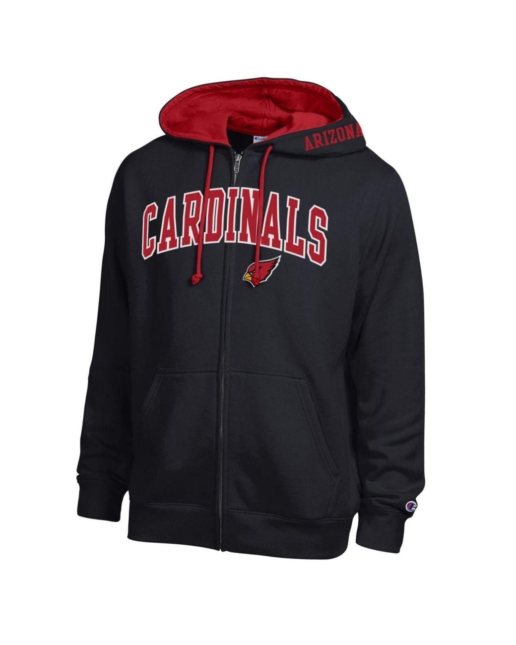 Champion Black/cardinal Arizona Cardinals Full-zip Hoodie for Men | Lyst