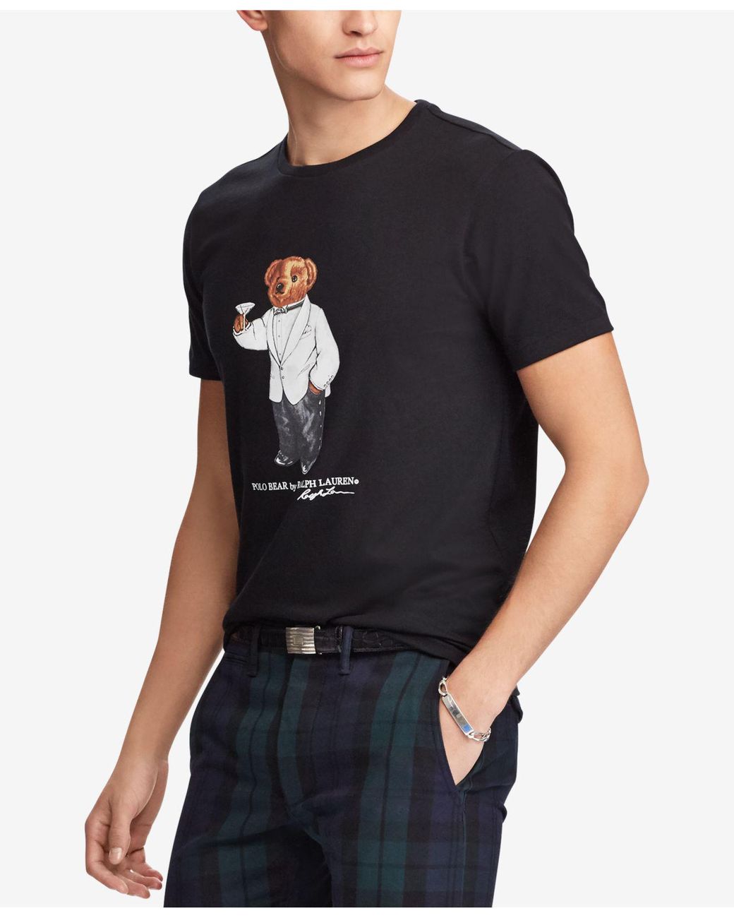 Polo Ralph Lauren Cotton Men's Polo Bear T-shirt in Black for Men | Lyst