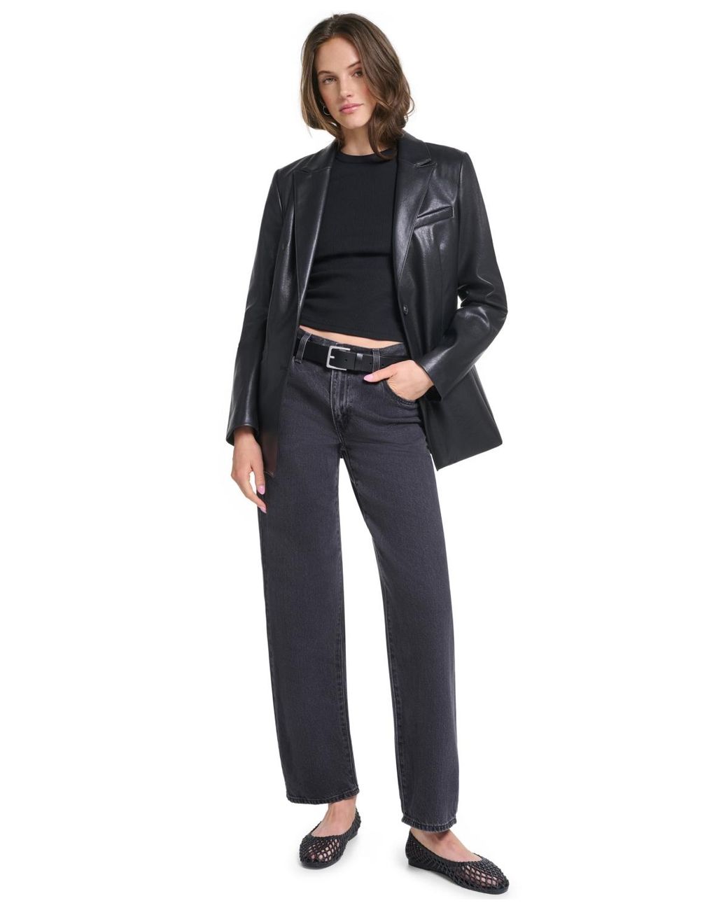 Levi's Blue Laydown Collar Single-breasted Blazer