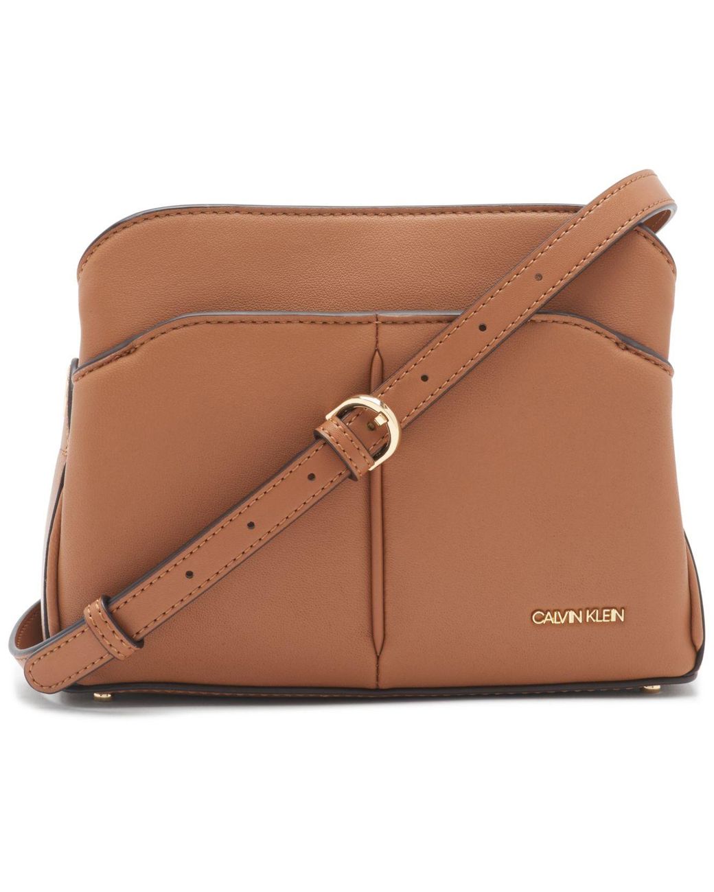 Calvin Klein Leather Jenni Crossbody in Caramel (Brown) Lyst