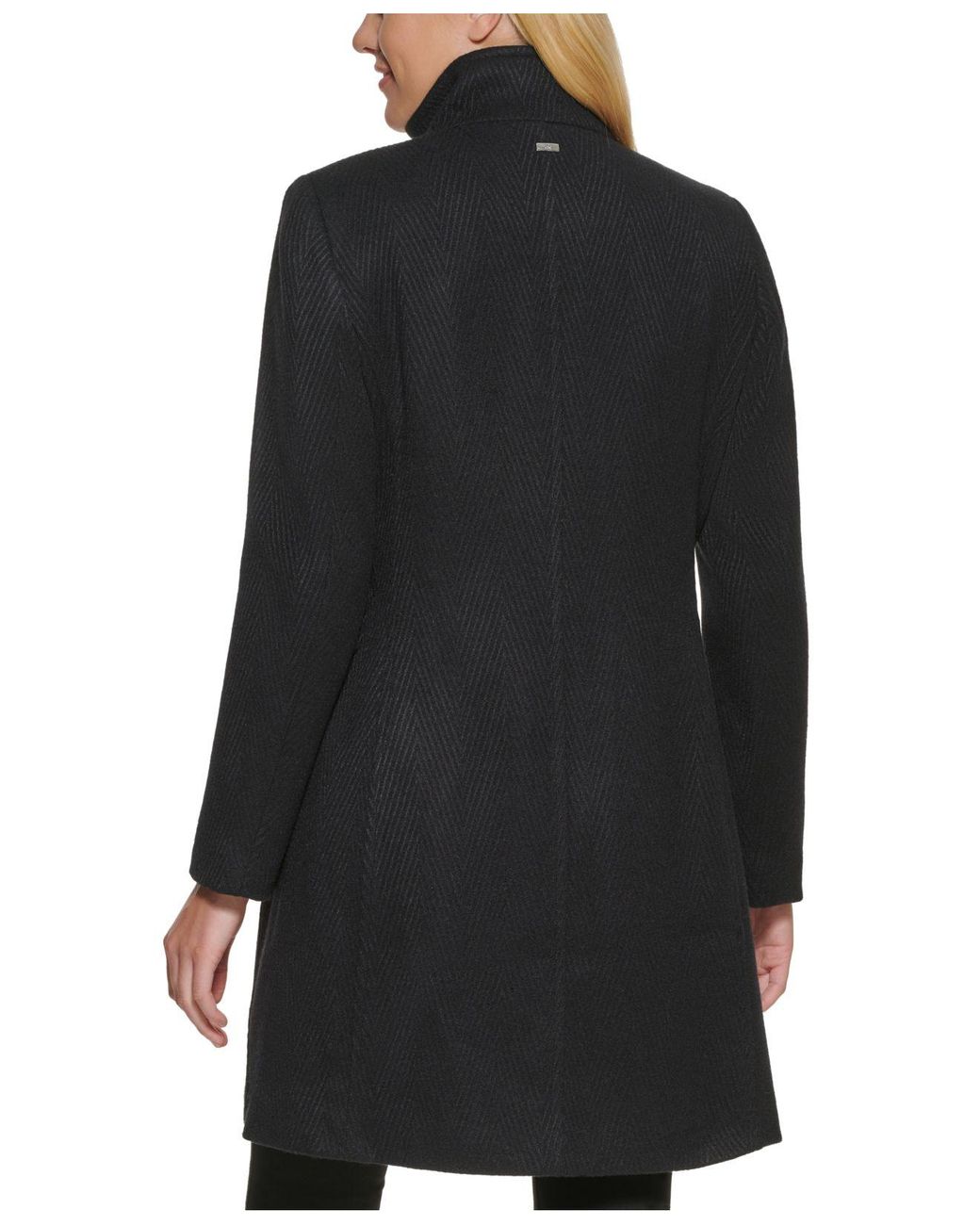 Calvin Klein Stand collar Walker Coat in Black Lyst
