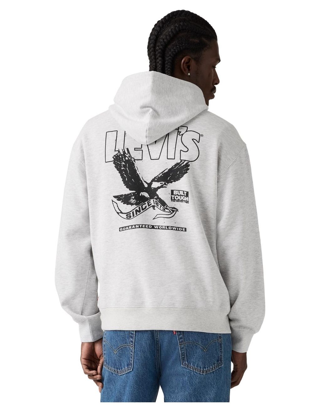 Levi's Gray Graphic Pullover Hoodie for men