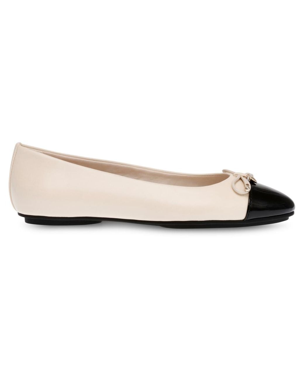 Anne Klein White Luci Cap Toe Ballet Flats