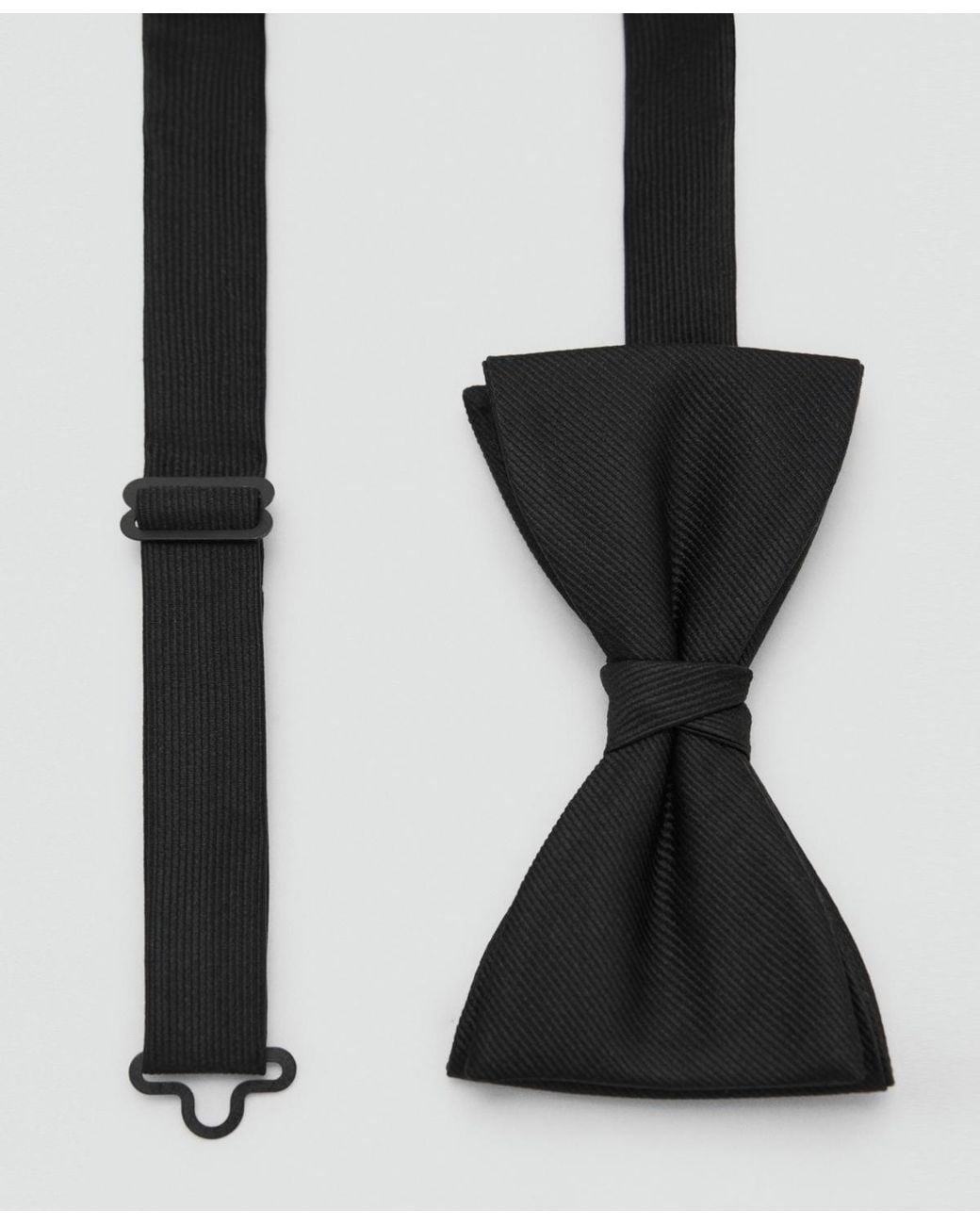 Mango Black Classic Microstructure Bow Tie for men
