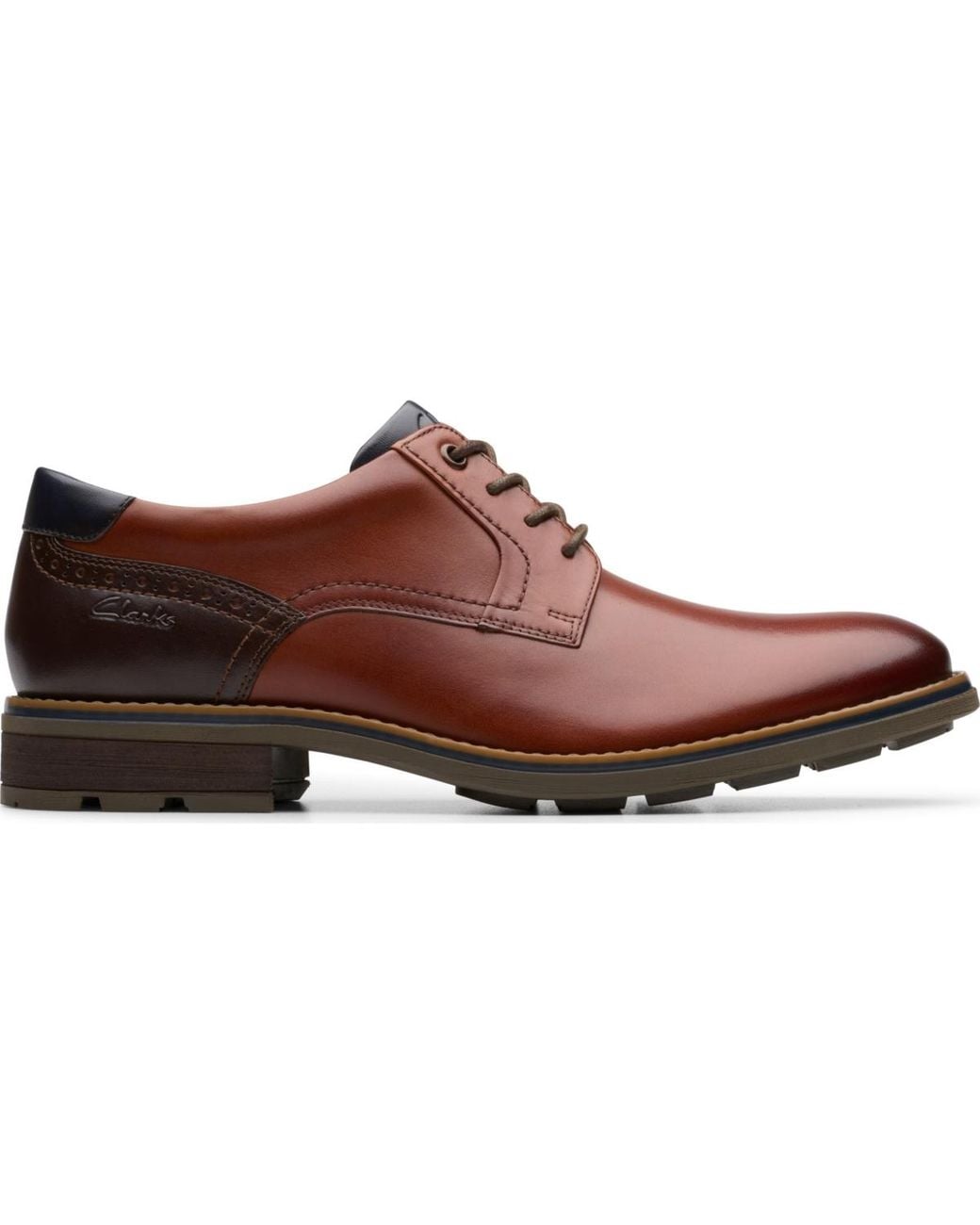 Clarks Brown Emmet Plain Toe Oxford for men