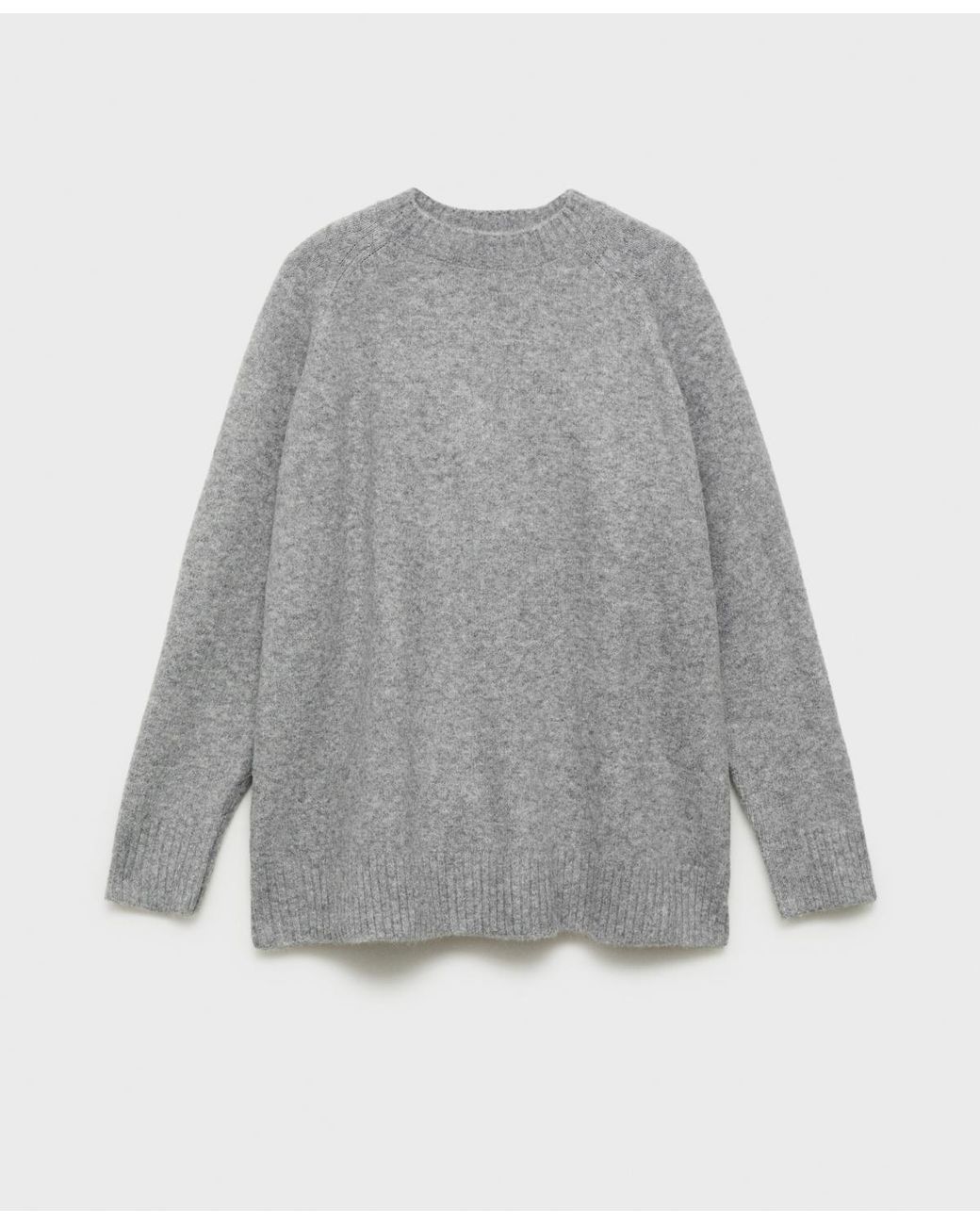 Mango Gray Round-neck Knitted Sweater