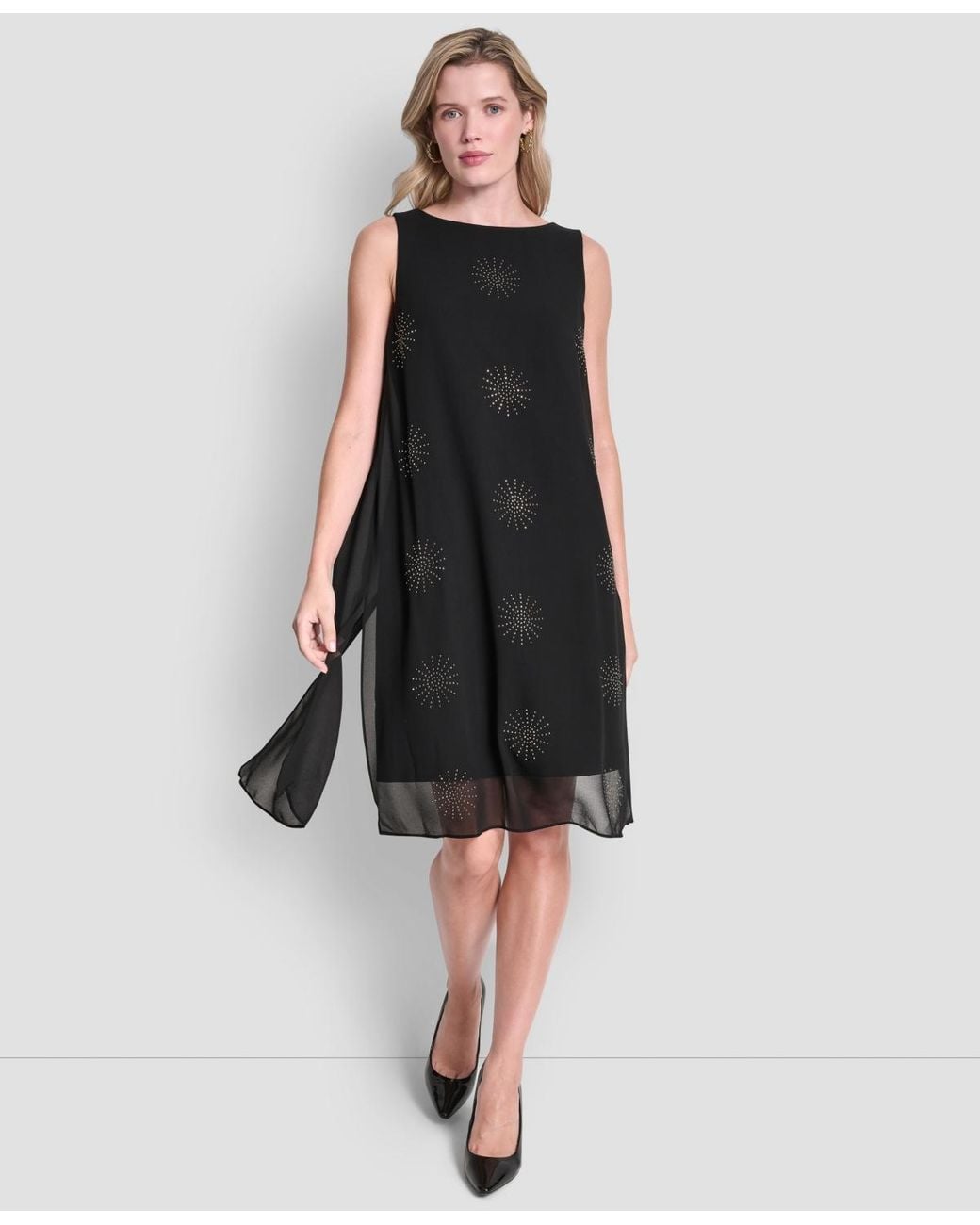dkny dress black Donna Karan New York Black Knit Dress with Waist Tie, Small main image 1