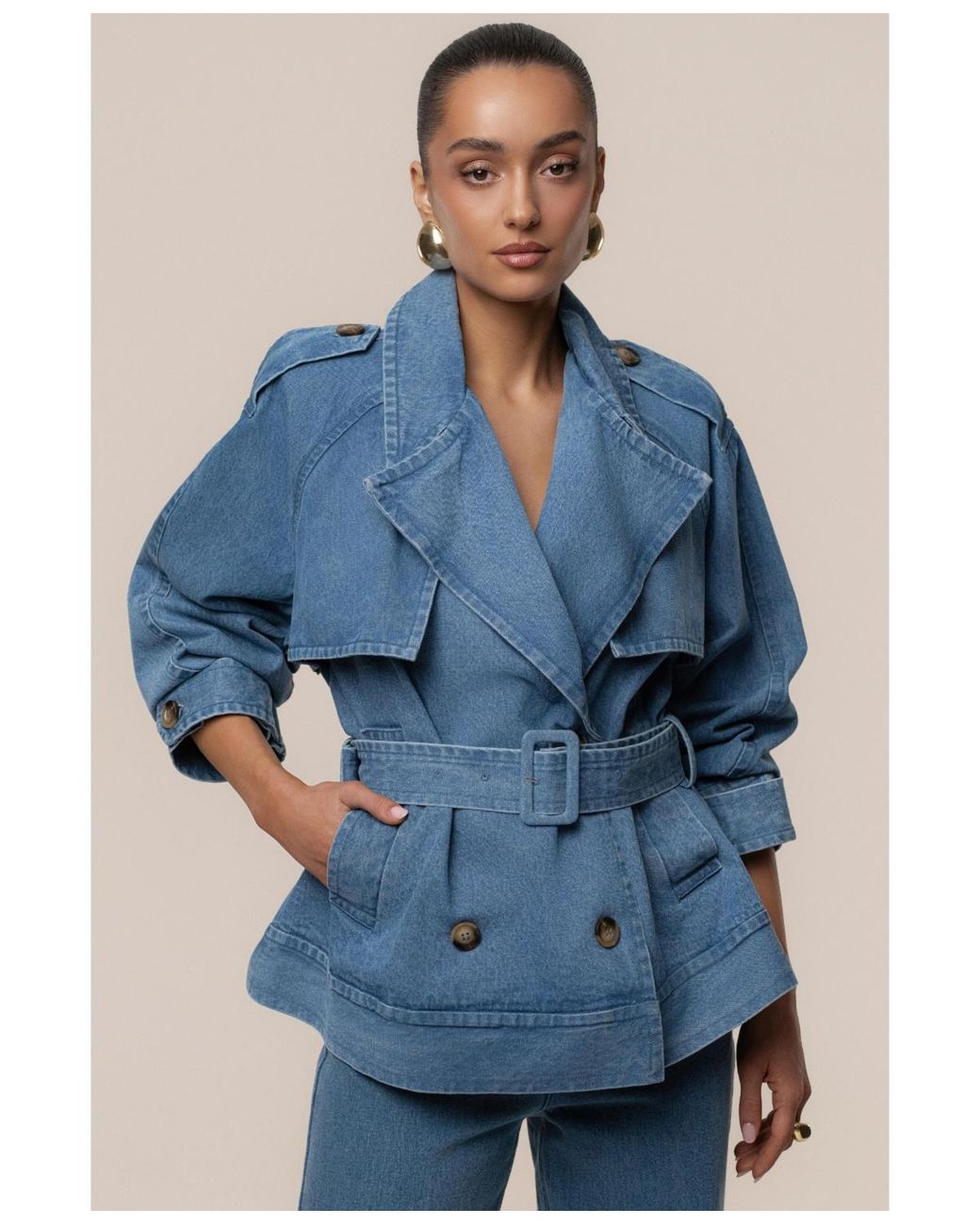 JLUXLABEL Blue Double Breasted Jacket