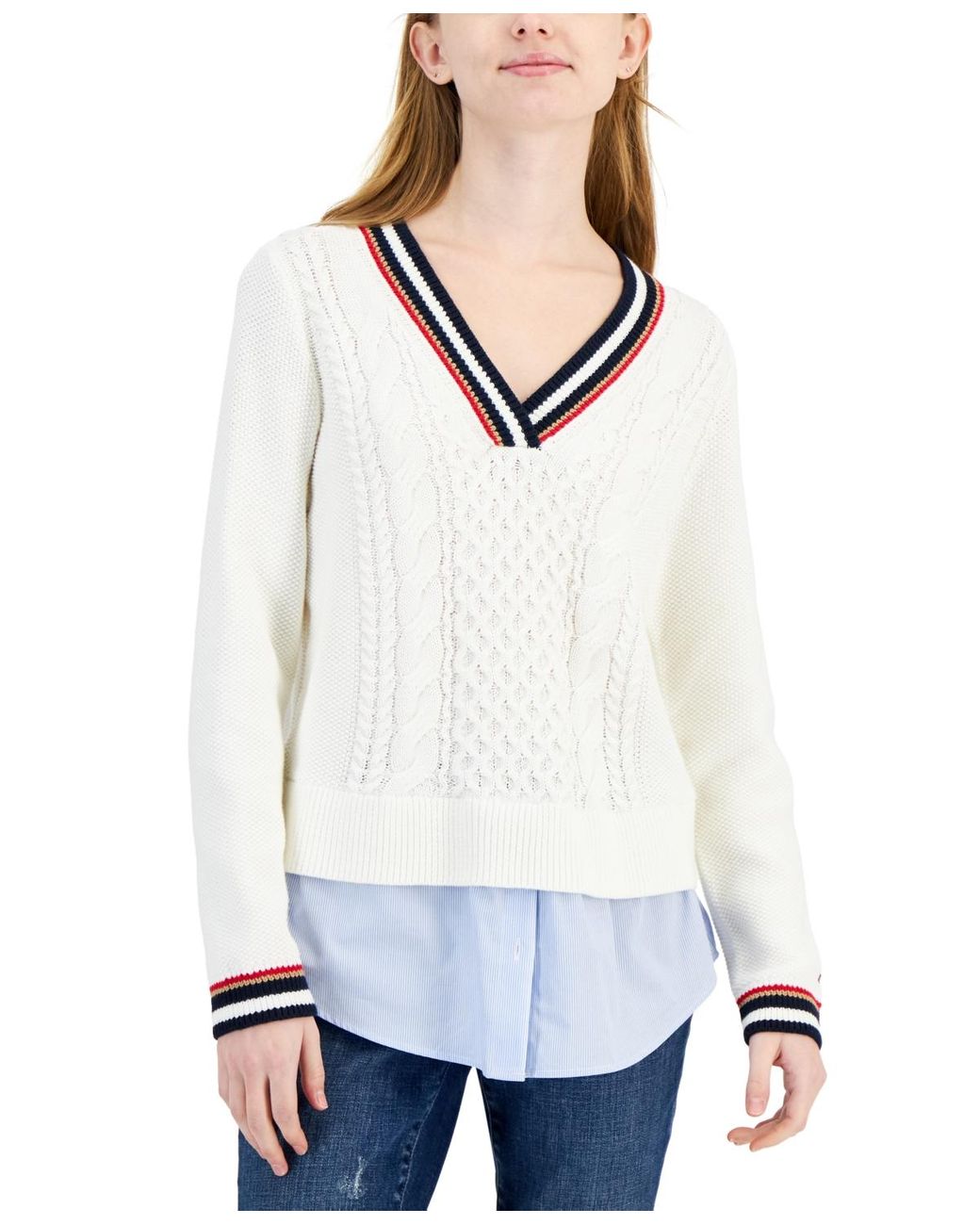 Tommy hilfiger layered look hotsell sweater
