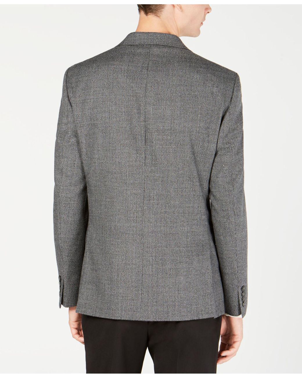 black Houndstooth Wool Sport Coat 