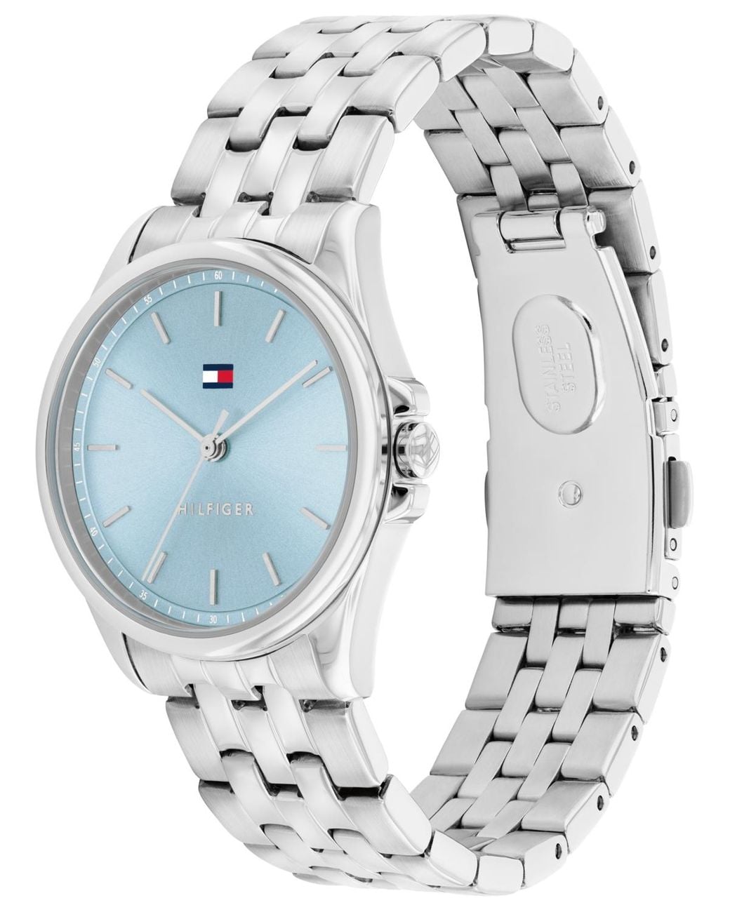 Tommy Hilfiger Blue Quartz Silver Tone Stainless Steel Bracelet Watch