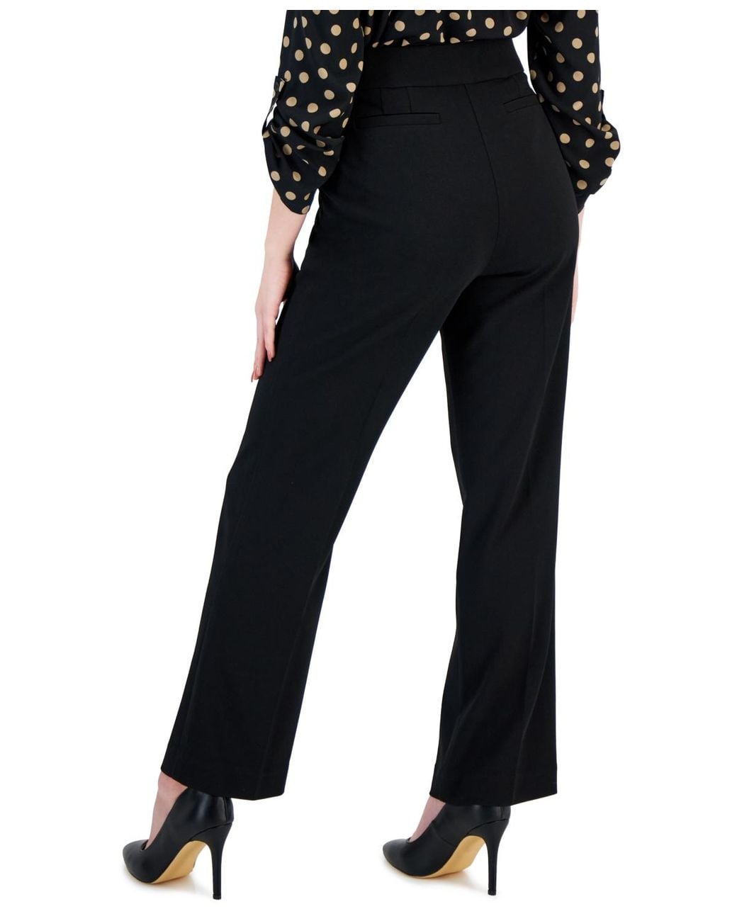 Anne Klein Essentials White Plus Size Solid Pull-on Wide-leg Pants