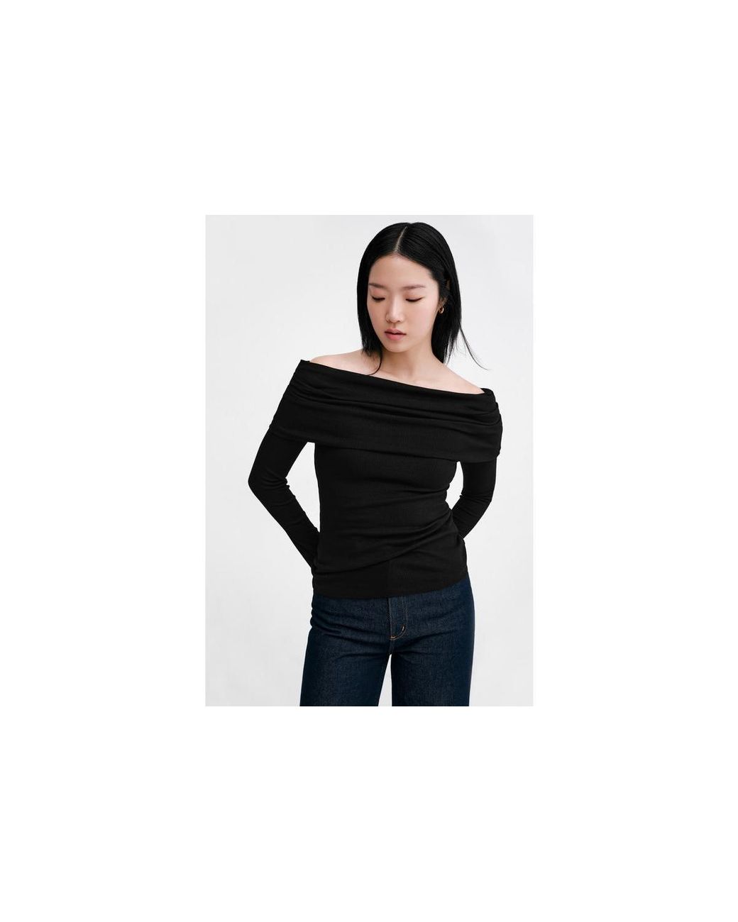 MARCELLA Black Bennett Top
