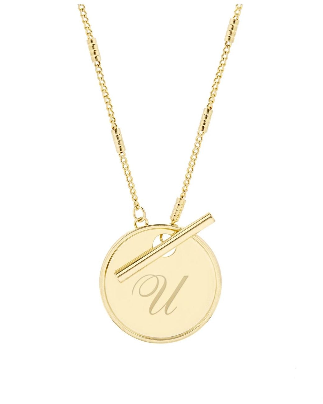 Brook and York Metallic Grace Initial toggle Necklace