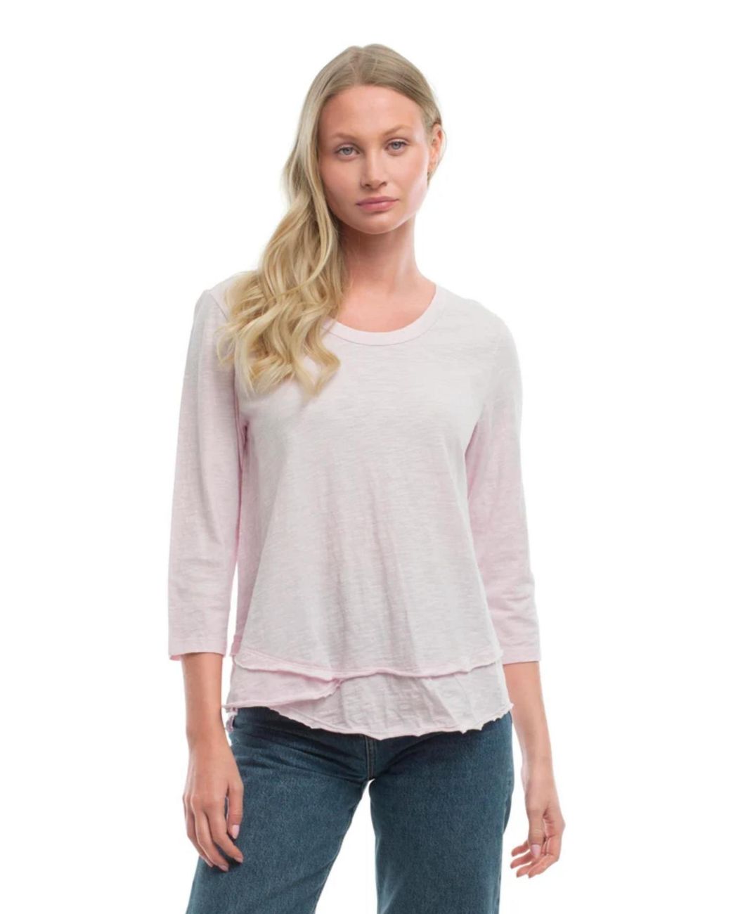 Wilt White Clothing 3/4 Sleeve Mock Layer Tee