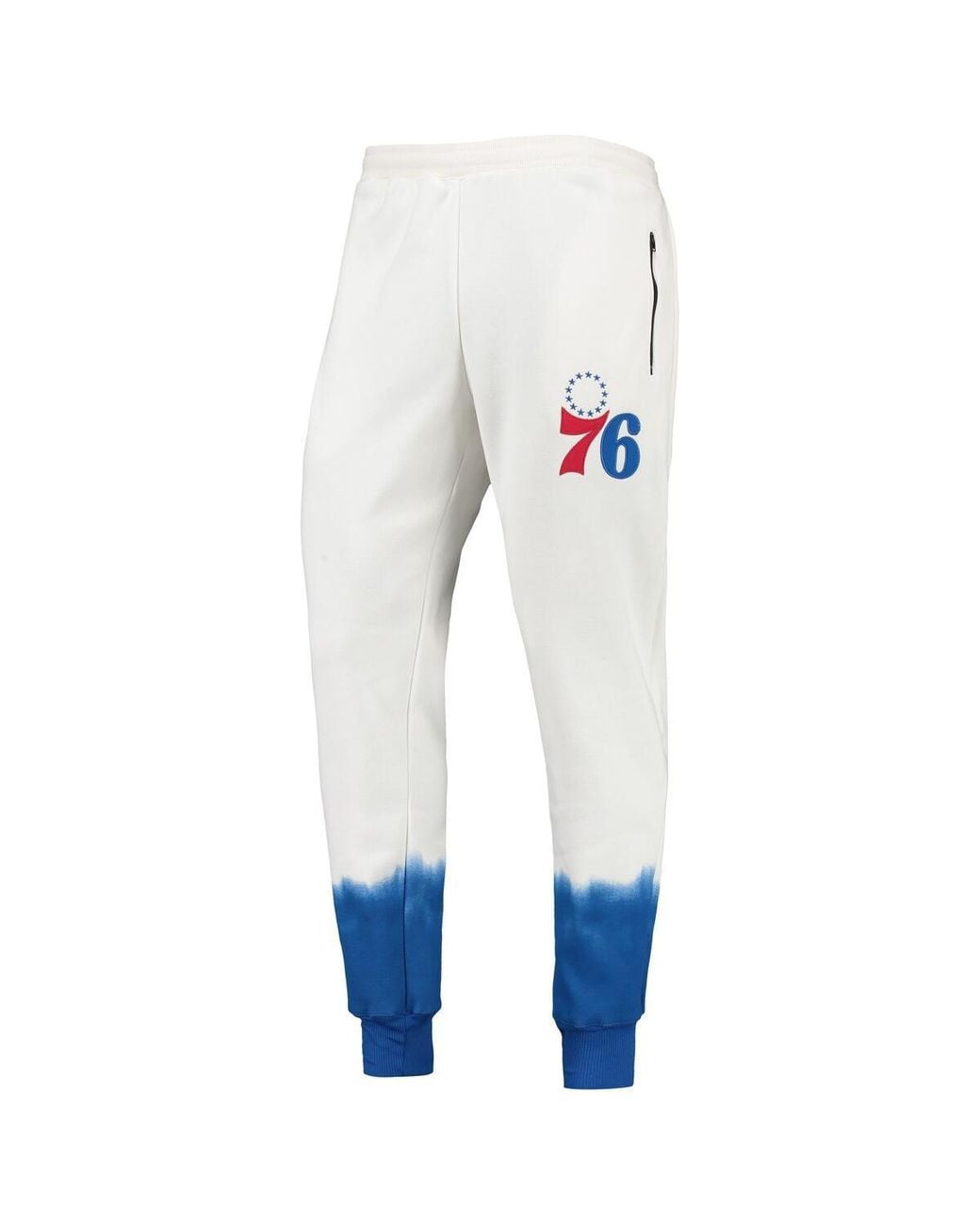 FISLL White Philadelphia 76ers Double Dribble Tie-dye Fleece jogger Pants for men