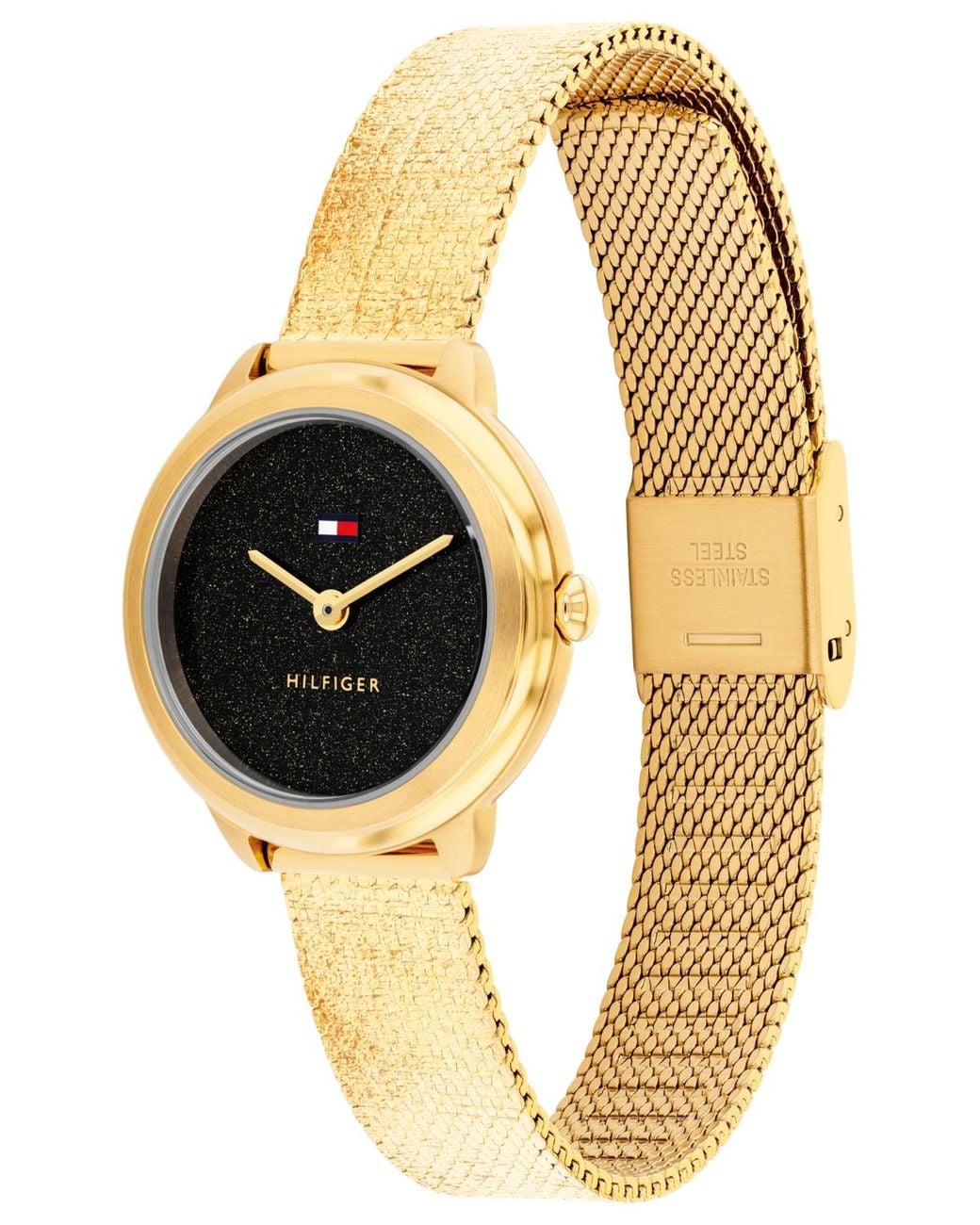Tommy Hilfiger Metallic Quartz Tone Stainless Steel Mesh Bracelet Watch