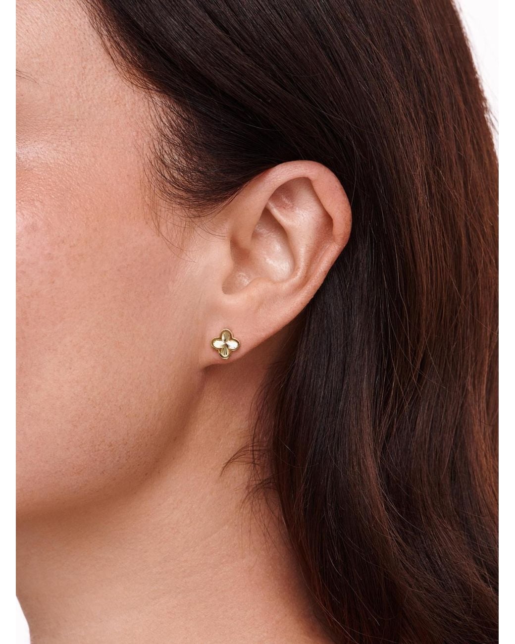 DEVATA Metallic Clover Stud Earrings