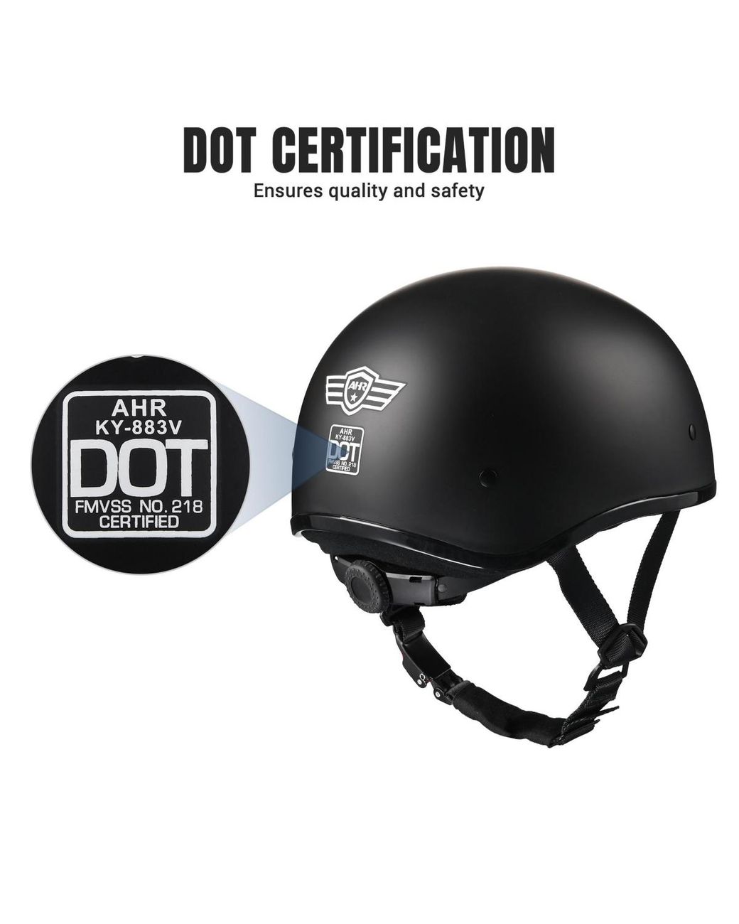 Ahr Half Face Motorcycle Helmet Sun Visor Dot Approved Bike Chopper in  Black | Lyst