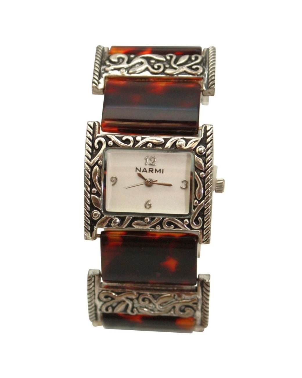 Olivia Pratt Natural Engraved And Tortoise Elegant Watch