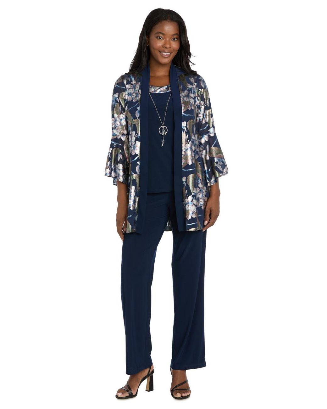 R & M Richards Foil Printed Jacket Pantsuit in Blue | Lyst