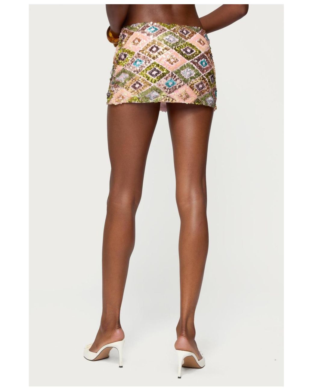 Edikted Multicolor Naama Sequin Mini Skort