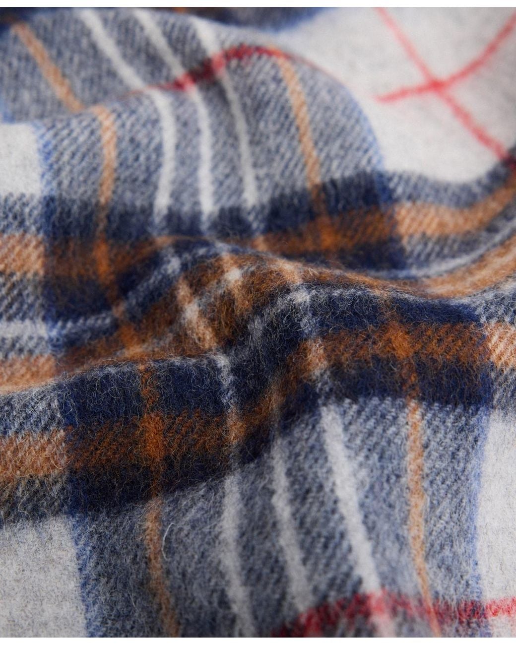 Mango White Wool Check Scarf